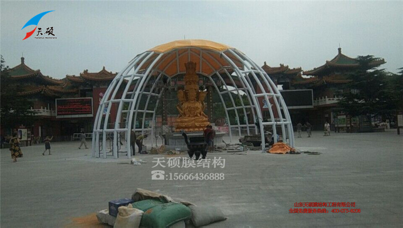煙臺(tái)南山觀音膜結(jié)構(gòu)遮陽棚